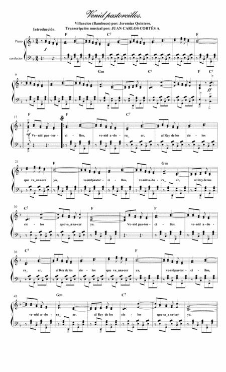 Free Sheet Music Venid Pastorcillos Villancico Por Jeremas Quintero Gutirrez