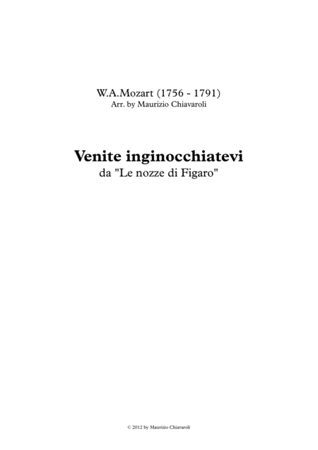 Free Sheet Music Venite Inginocchiatevi