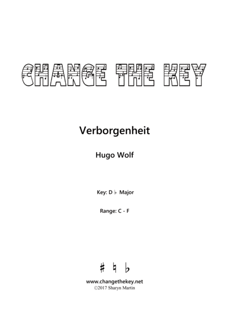 Verborgenheit Db Major Sheet Music