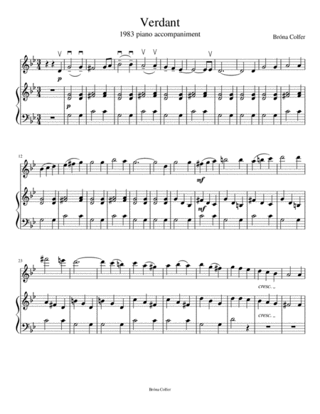 Verdant Piano Accompaniment Sheet Music