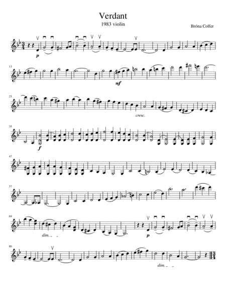 Verdant Solo Parts Sheet Music