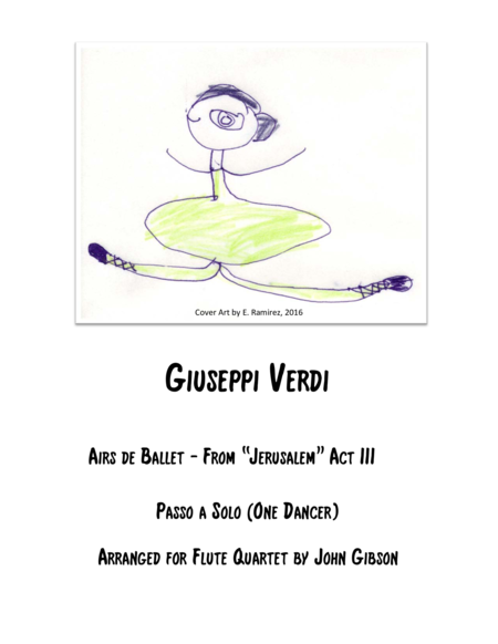 Verdi Ballet Music For Flute Quartet Jerusalem Act Iii Passo A Solo Sheet Music