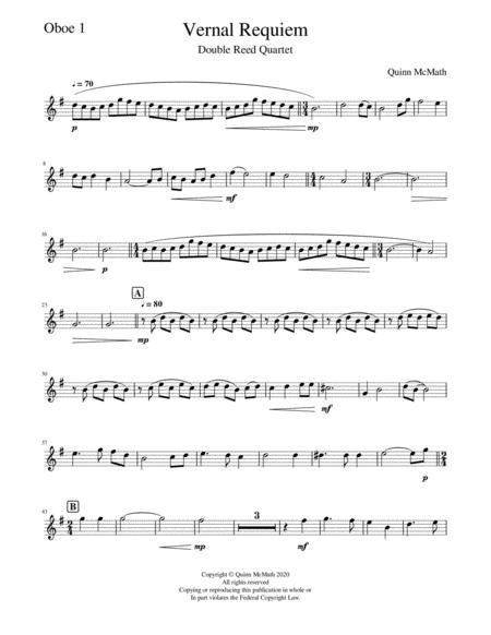 Free Sheet Music Vernal Requiem Oboe 1