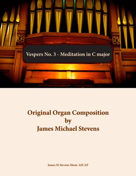 Vespers No 3 Meditation In C Major Organ Solo Sheet Music