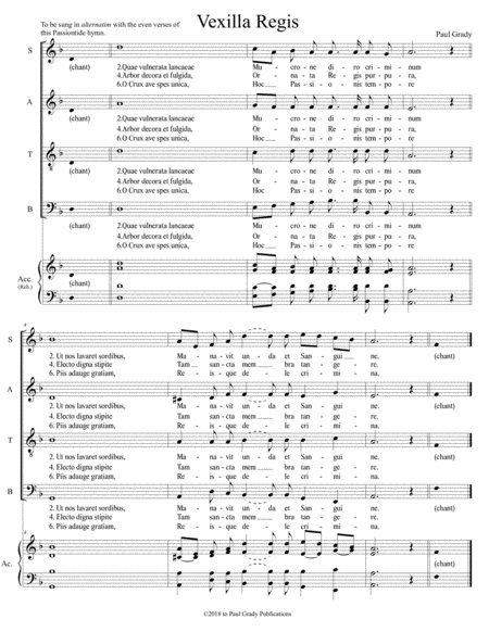 Vexilla Regis Chant Satb Sheet Music