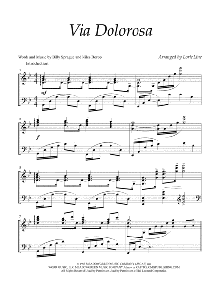 Free Sheet Music Via Dolorosa