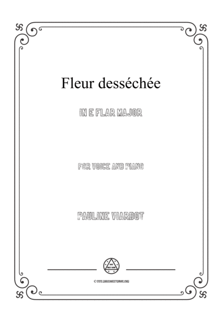 Viardot Fleur Dessche In E Flat Major For Voice And Piano Sheet Music