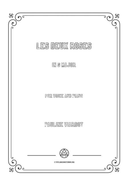 Free Sheet Music Viardot Les Deux Roses In G Major For Voice And Piano