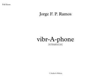 Vibr A Phone For Vibraphone Sheet Music