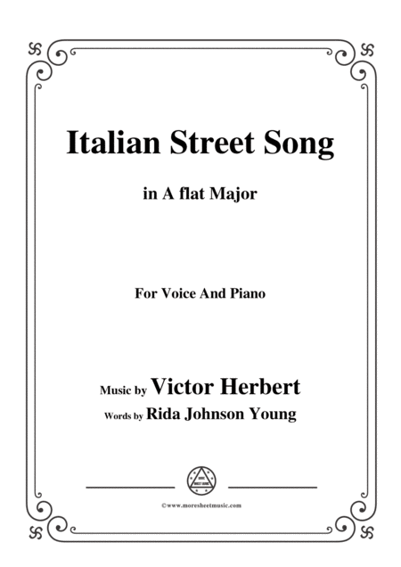 Free Sheet Music Victor Herbert Italian Street Song In A Flat Major For Voice And Piano