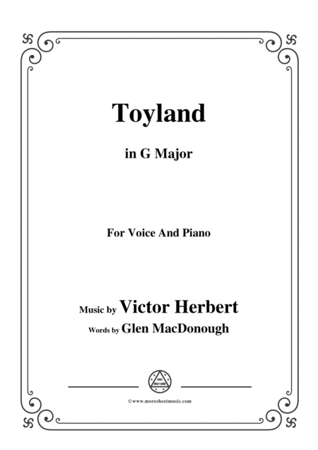 Free Sheet Music Victor Herbert Toyland In G Major For Voice And Piano