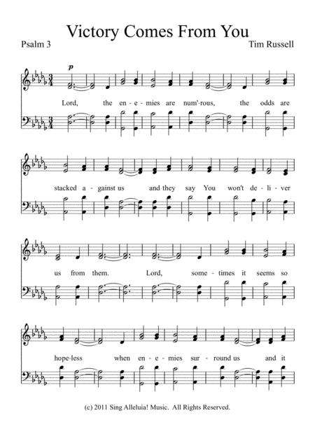 Free Sheet Music Victory Comes From You