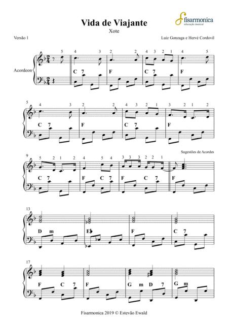 Vida De Viajante Luiz Gonzaga Partitura Para Acordeon Sheet Music For Accordion Sheet Music