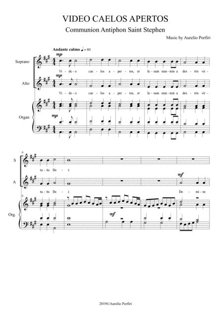 Video Caelos Apertos Sheet Music