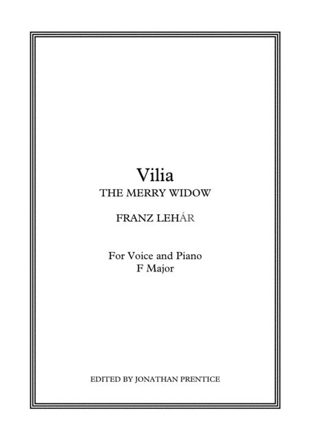 Vilia English Version The Merry Widow F Major Sheet Music