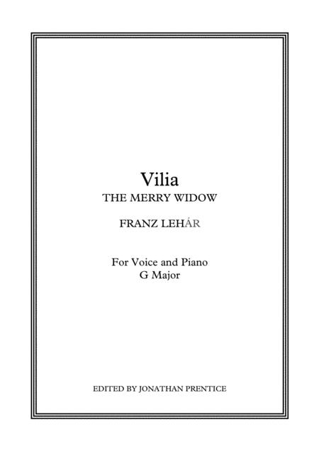 Vilia English Version The Merry Widow G Major Sheet Music