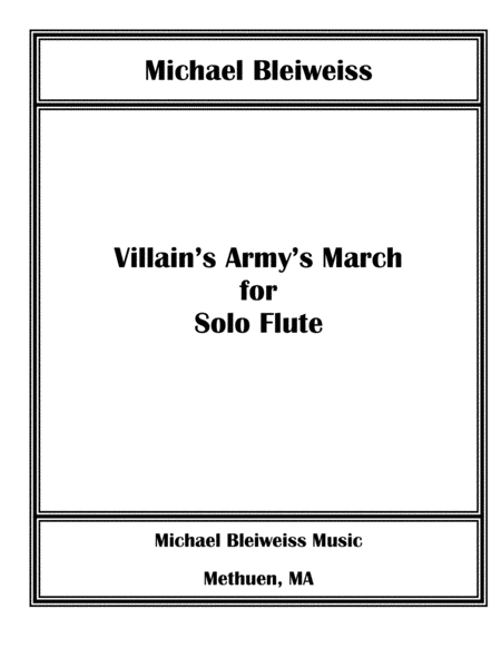 Villians Armys March For Solo Flute Sheet Music