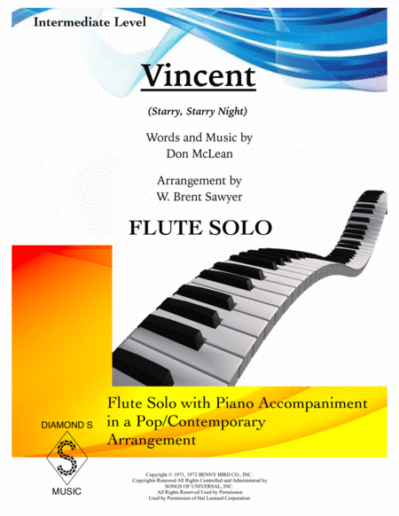 Vincent Starry Starry Night Flute Solo With Piano Sheet Music