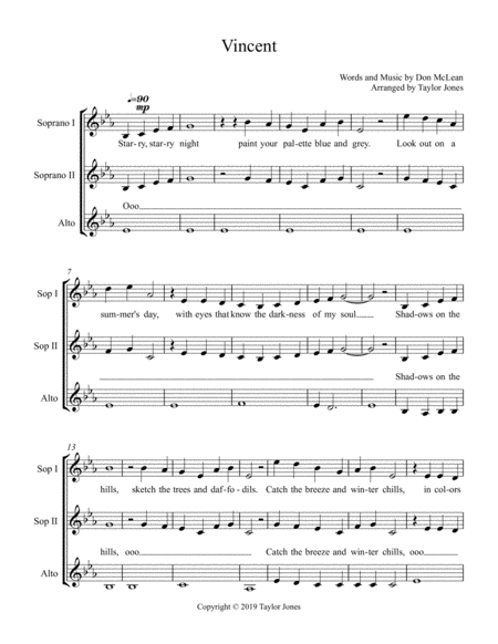 Free Sheet Music Vincent