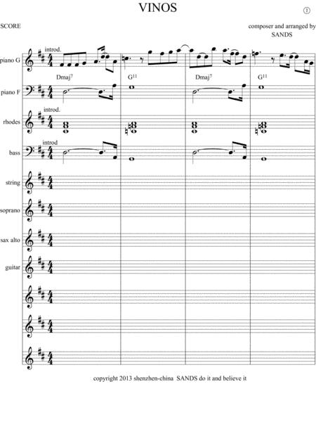 Vinos Score Sheet Music