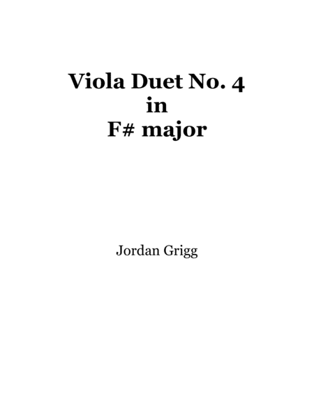 Free Sheet Music Viola Duet No 4 In F Sharp Major