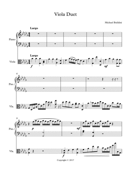 Viola Duet Sheet Music