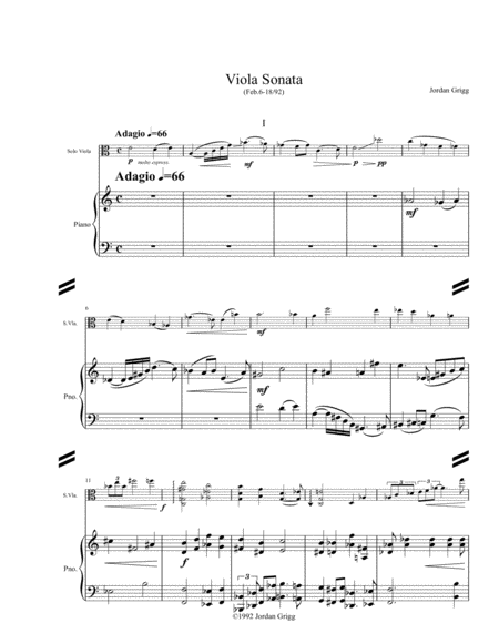 Free Sheet Music Viola Sonata No 1 Viola And Piano