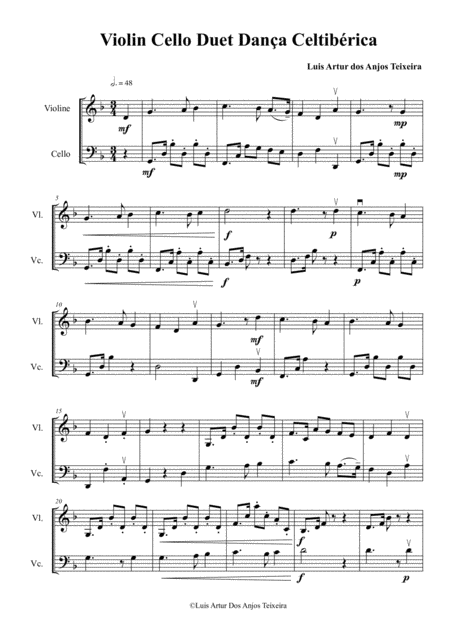 Violin Cello Duet Dana Celtibrica Sheet Music