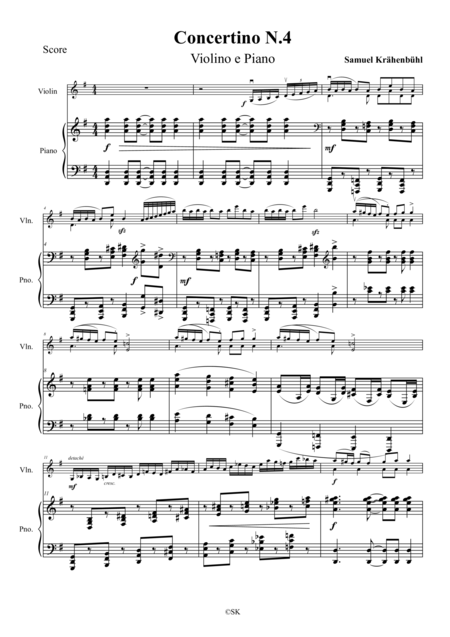 Free Sheet Music Violin Concertino N 4