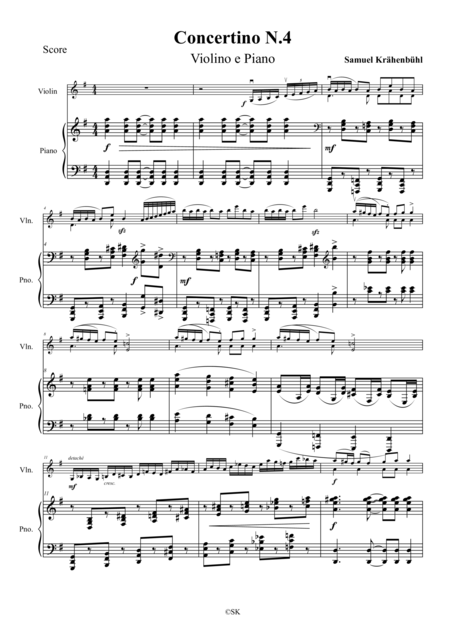 Violin Concertino N 4 Sheet Music