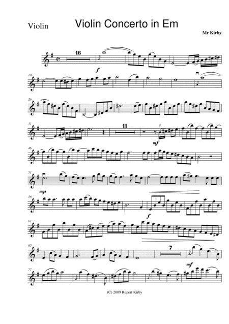 Violin Concerto In Em Sheet Music