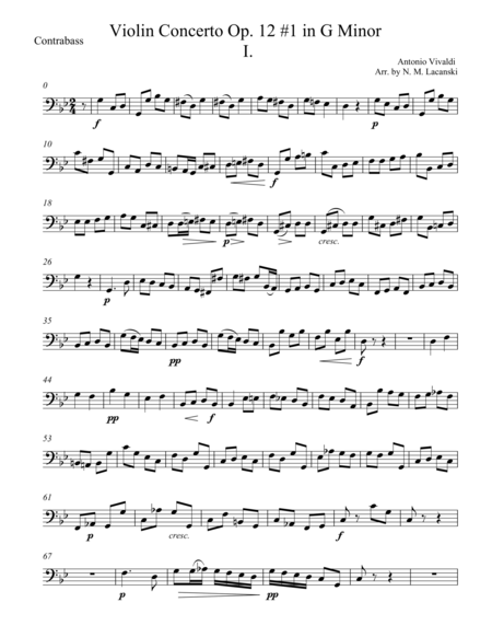 Violin Concerto Op 12 1 In G Minor First Movement Sheet Music