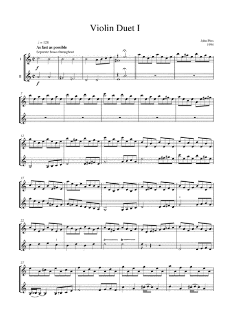 Violin Duet 1 Sheet Music