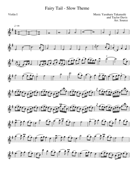 Violin I Part To Trio On Fairy Tail Theme From Fairy Tail Sheet Music