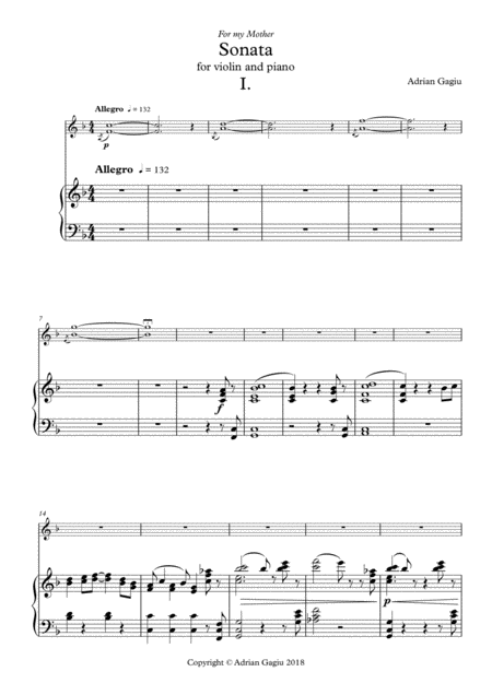 Violin Sonata Op 71 Sheet Music