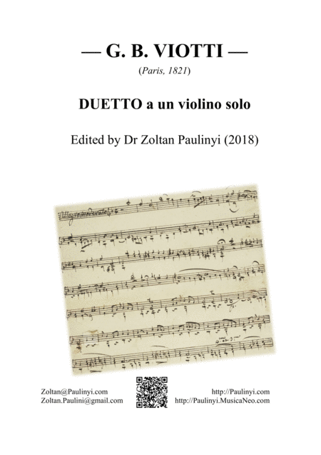 Free Sheet Music Viottis Duetto A Un Violino Solo 1821 Edited By Dr Zoltan Paulinyi 2018