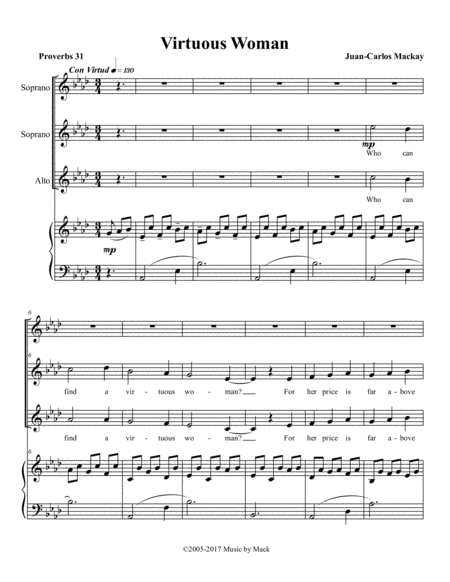 Free Sheet Music Virtuous Woman