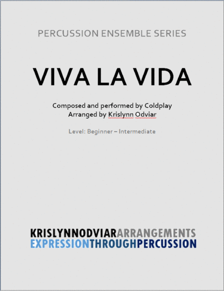 Free Sheet Music Viva La Vida For Percussion Ensemble Score Only