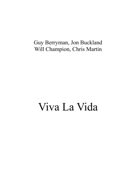 Viva La Vida Solo Violin For Violin Solo Sheet Music