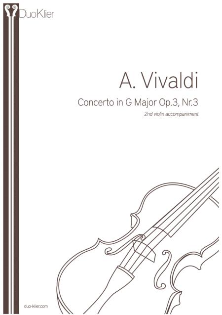 Vivaldi Concerto In G Major Op 3 Nr3 2nd Violin Accompaniment Sheet Music