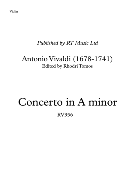 Free Sheet Music Vivaldi Rv356 Concerto In A Minor Solo Violin Trumpet Parts