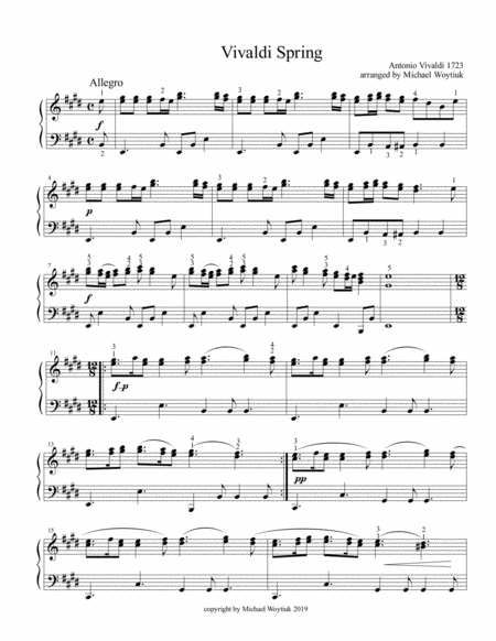 Vivaldi Spring Sheet Music