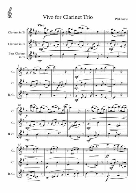 Free Sheet Music Vivo For Clarinet Trio Bb Bb Bass