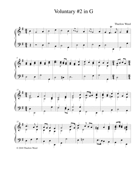 Voluntary 2 In G Sheet Music