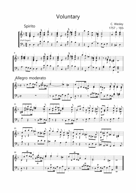 Free Sheet Music Voluntary Welsey For Piano Organ