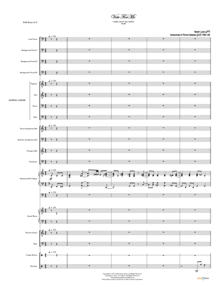 Vote For Me Chicago Full Score Set Of Parts Sheet Music