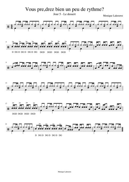 Vous Prendrez Bien Un Peu De Rythme Menu 5 Complet Et Bass Track With Drums 3 Tempi Sheet Music