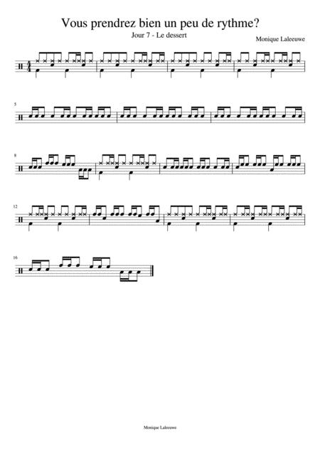 Vous Prendrez Bien Un Peu De Rythme Menu 7 Complet Et Bass Track With Drums 3 Tempi Sheet Music