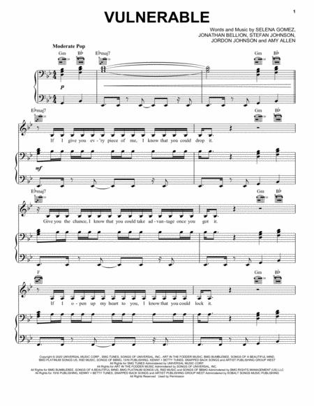 Vulnerable Sheet Music