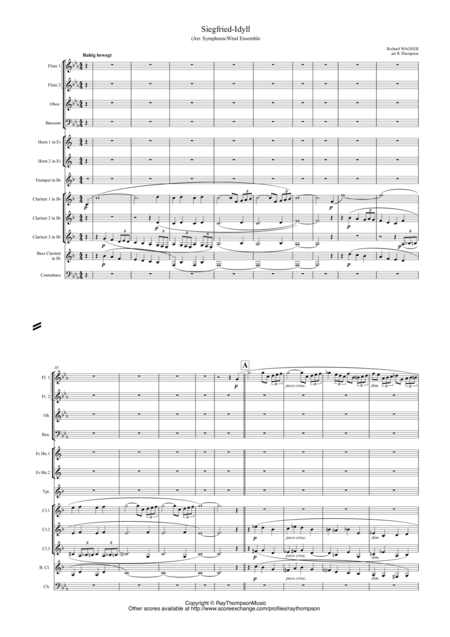 Free Sheet Music Wagner Siegfried Idyll Arranged Symphonic Wind Ensemble